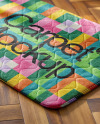 Rectangular Floor Mat Next to Sofa Mockup