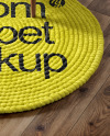 Round Braided Rug with Armchair Mockup