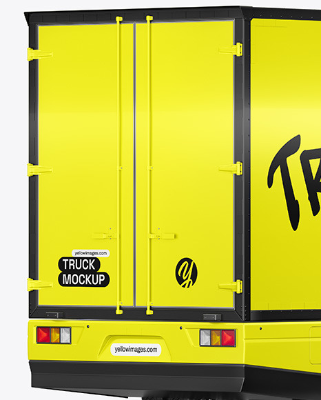 Electric Box Truck Mockup - Back Half Side View