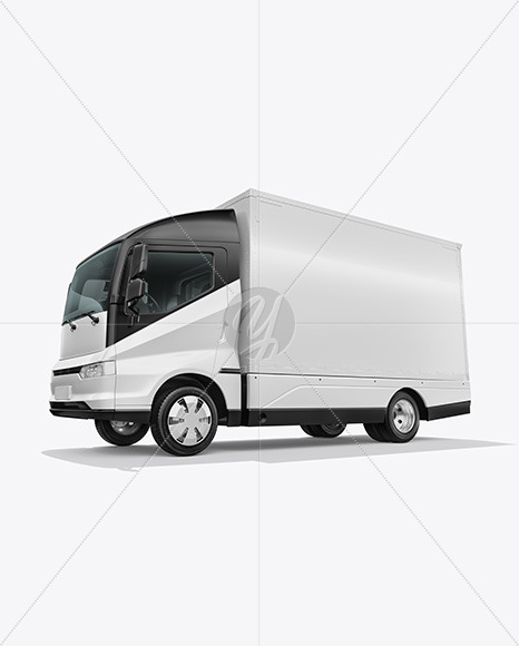 Electric Box Truck Mockup - Half Side View