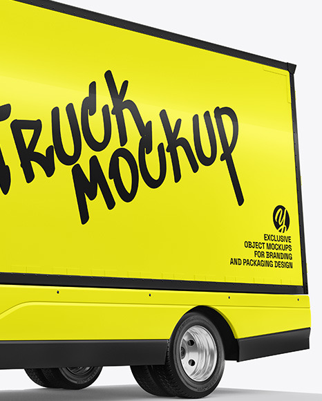 Electric Box Truck Mockup - Half Side View