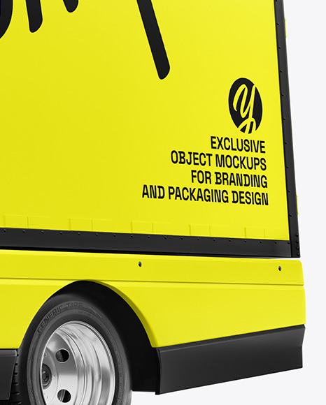Electric Box Truck Mockup - Half Side View