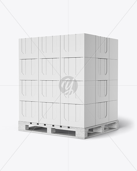 Wooden Pallet With Boxes Mockup