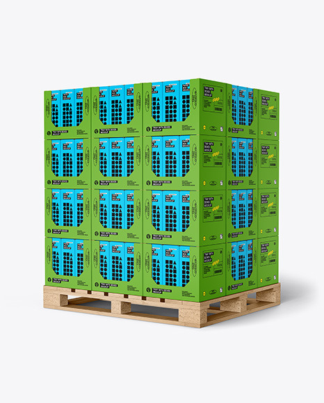 Wooden Pallet With Boxes Mockup