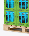 Wooden Pallet With Boxes Mockup