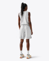 Black Woman Wearing a Full Basketball Kit Mockup
