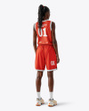 Black Woman Wearing a Full Basketball Kit Mockup