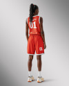 Black Woman Wearing a Full Basketball Kit Mockup