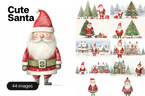 Cute Santa - 44 images - Holiday