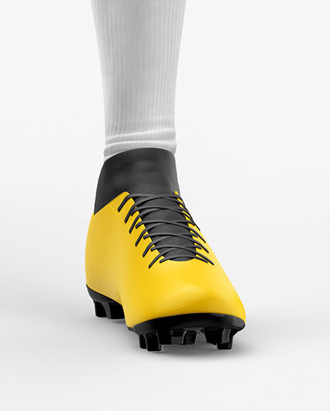 Soccer Player with Ball Wearing a Full Kit Mockup