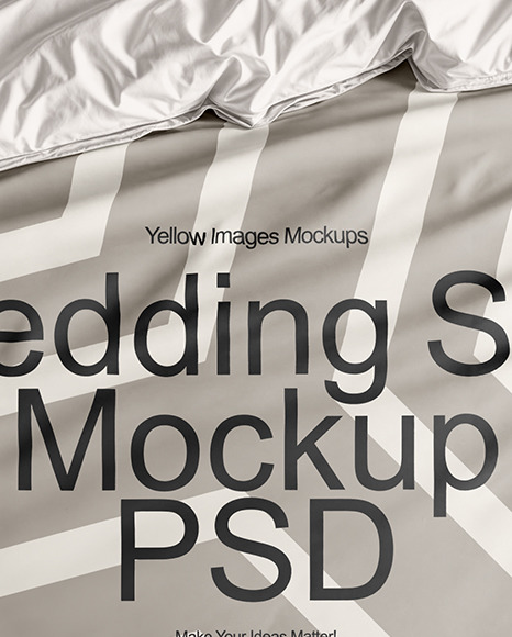 Double Bed with Bedding Set and Rug Mockup