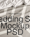 Double Bed with Bedding Set and Rug Mockup