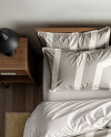 Double Bed with Bedding Set and Rug Mockup