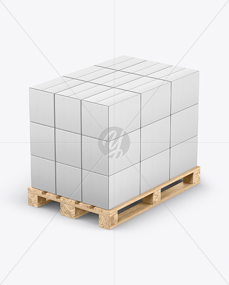 Wooden Pallet With Boxes Mockup
