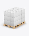 Wooden Pallet With Boxes Mockup