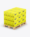 Wooden Pallet With Boxes Mockup