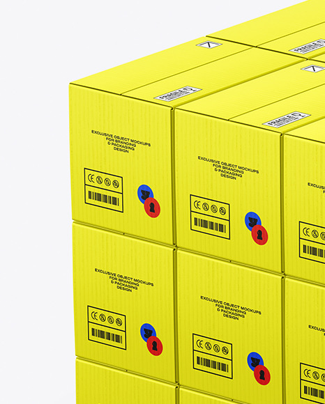 Wooden Pallet With Boxes Mockup