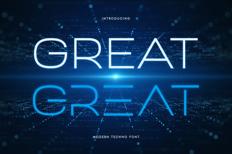 GREAT - Modern Techno Font - Industry