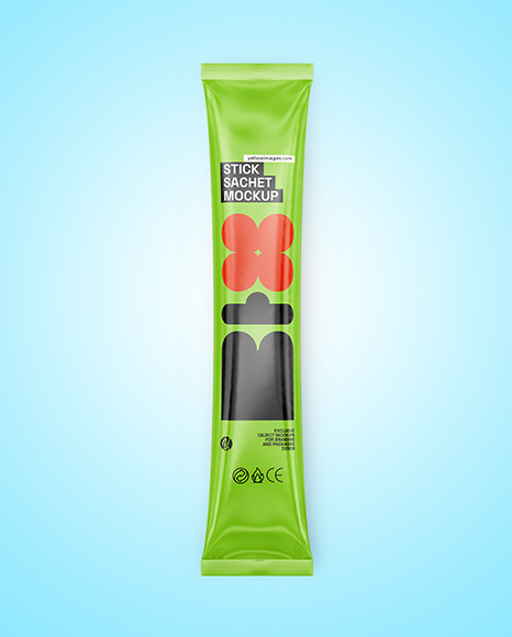 Glossy Stick Sachet Mockup