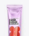 Glossy Metallic Stick Sachet Mockup