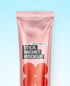 Glossy Metallic Stick Sachet Mockup