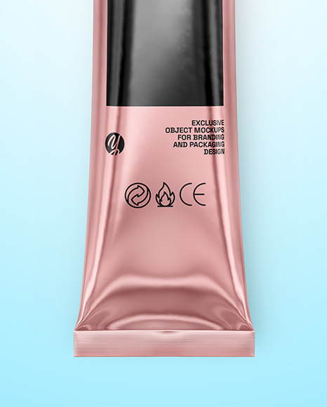 Glossy Metallic Stick Sachet Mockup