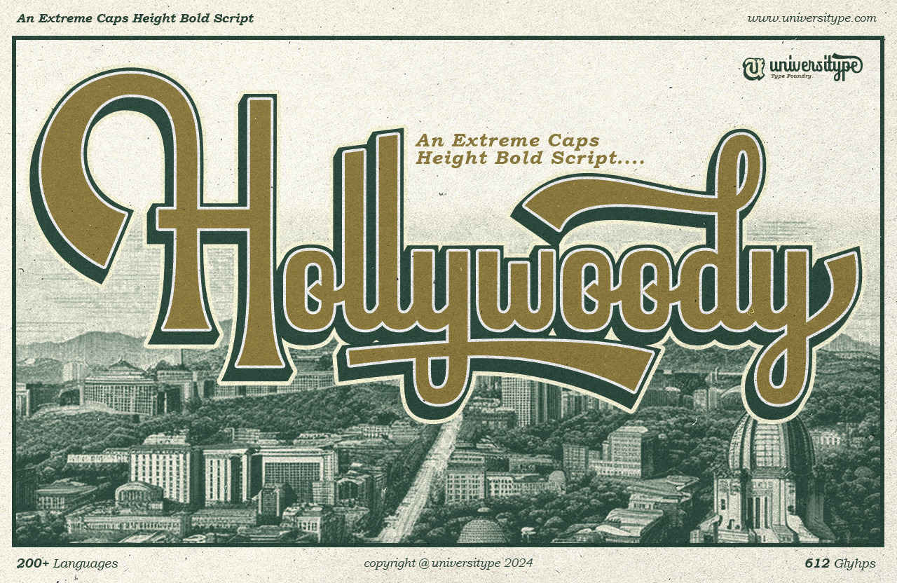 UT Hollywoody - An Extreme Caps Height Bold Script UT Hollywoody - An Extreme Caps Height Bold Script