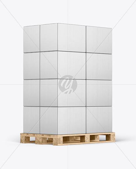 Wooden Pallet With Boxes Mockup