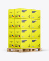 Wooden Pallet With Boxes Mockup