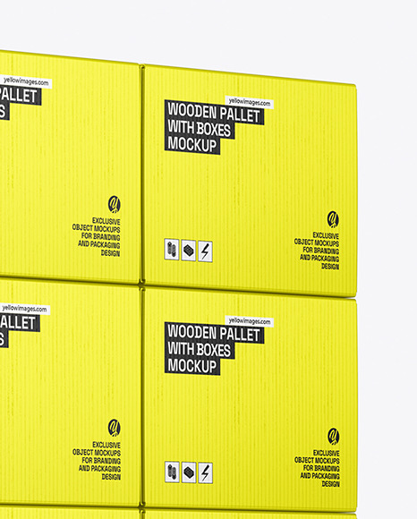 Wooden Pallet With Boxes Mockup