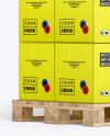 Wooden Pallet With Boxes Mockup