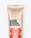 Matte Metallic Stick Sachet Mockup