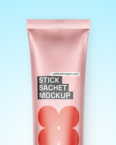 Matte Metallic Stick Sachet Mockup