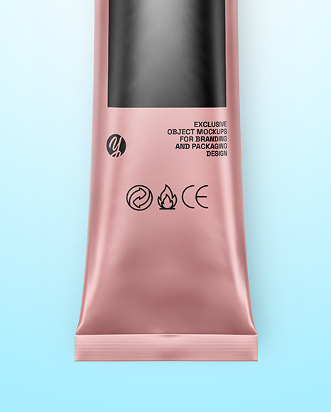 Matte Metallic Stick Sachet Mockup