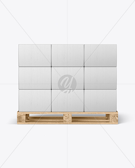 Wooden Pallet With Boxes Mockup