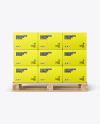 Wooden Pallet With Boxes Mockup