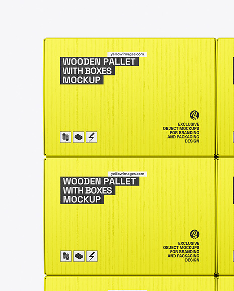 Wooden Pallet With Boxes Mockup