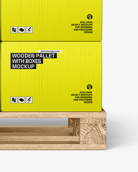 Wooden Pallet With Boxes Mockup