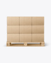 Wooden Pallet With Kraft Boxes Mockup