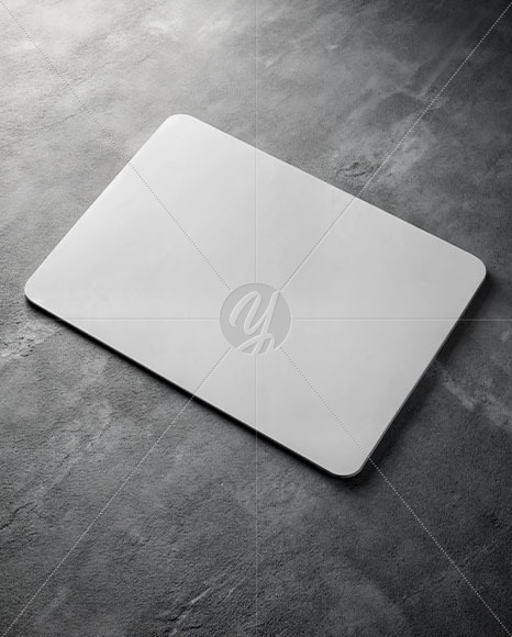 Rectangular Door Mat on Concrete Floor Mockup
