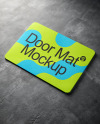 Rectangular Door Mat on Concrete Floor Mockup