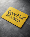 Rectangular Door Mat on Concrete Floor Mockup