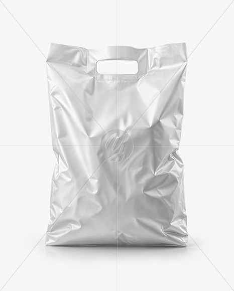 Shiny Plastic Bag with Handles Mockup