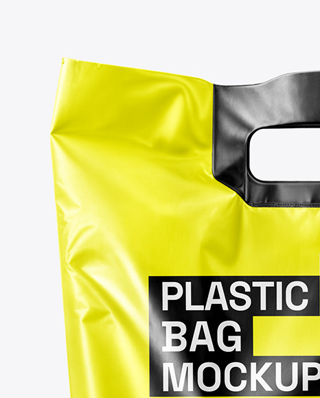 Shiny Plastic Bag with Handles Mockup