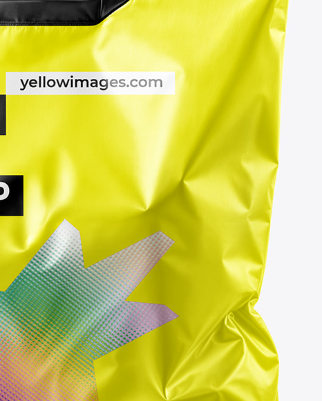 Shiny Plastic Bag with Handles Mockup