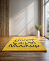Living Room with a Shaggy Carpet Mockup