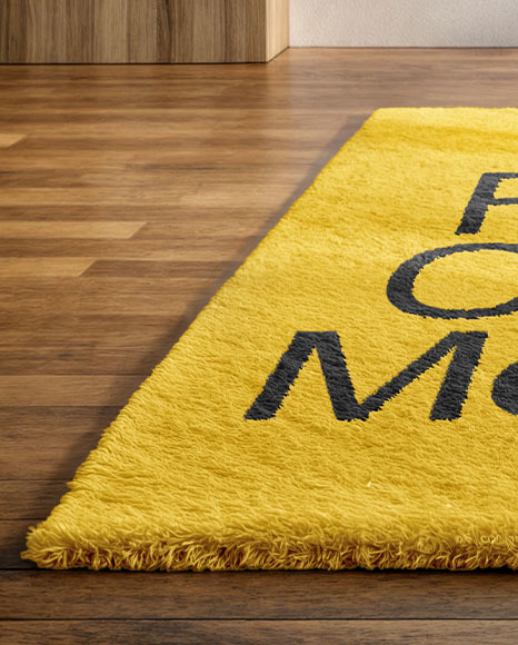 Living Room with a Shaggy Carpet Mockup