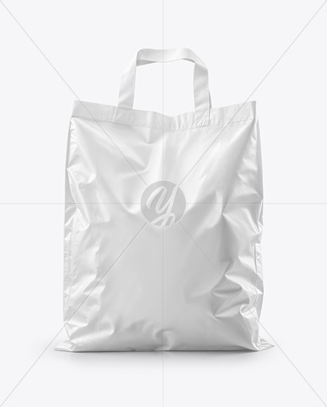 Plastic Shopping Bag with Handles Mockup