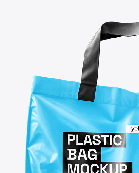 Plastic Shopping Bag with Handles Mockup