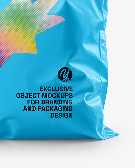 Plastic Shopping Bag with Handles Mockup